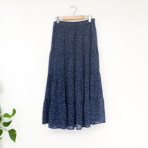 Aerie blue cheetah print maxi skirt - size large